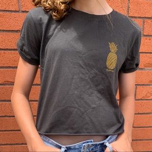 Billabong Aloha Dark Grey Womens Crop Tee